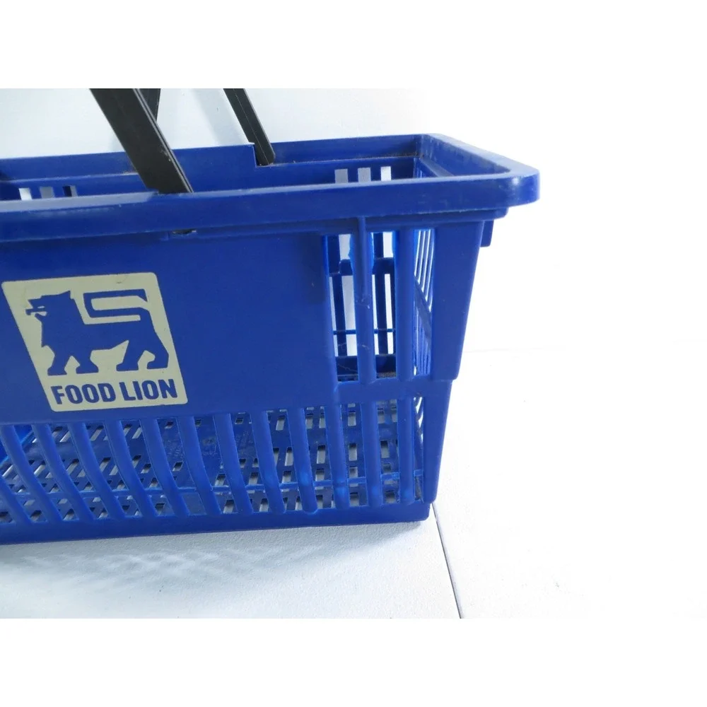 Vintage Food Lion Grocery Store Blue Plastic Shopping Basket 17